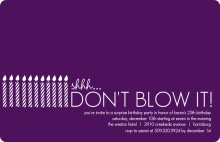 White Candles Surprise Birthday Invitation