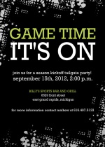 Black Tailgate Party Football Invitation