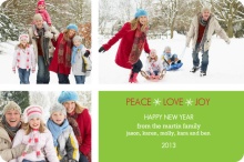 Green Multiphoto New Years Greeting Card
