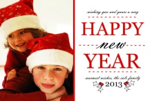 Festive Red New Year Photo Card
