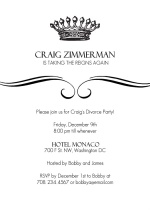 King's Crown Divorce Party Invitation