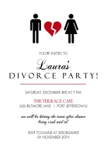 Broken Red Heart Divorce Party Invitation