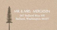Rustic Pine Trees  Wedding Address Label