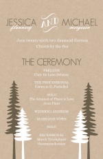 Rustic Pine Trees  Wedding Program