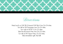 Turquoise Pattern Elegant Wedding Enclosure Card