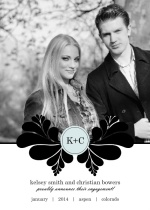 Sophisticated Black and Blue Photo Engagement Announcement