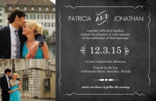 Vintage Chalkboard Photo Wedding  Invitation