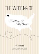 Cream And Black United States Map    Wedding Program 