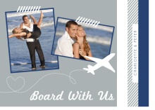 Destination Blue and Gray Plane  Wedding Invite