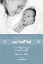 Button and Denim Photo Sibling Baby Announcement