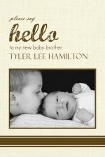 Linen Photo Sibling Baby Announcement