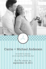  Blue Stripes and Polka Dots Pregnancy Announcement