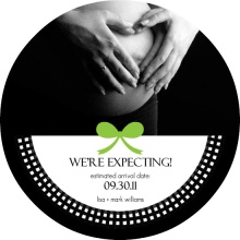 Classy Black and Green Pregnancy Announcement