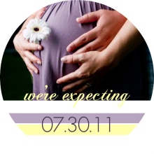 Purple Stripes Expecting Pregnancy Announcement