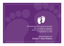 Baby Feet Purple Pregnancy Announcement
