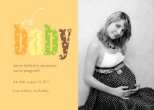 Yellow Oh Baby Pregnancy Announcement