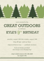 Green Outdoor Adventure Slumber Party Invitation