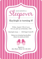 Pretty In Pink Bunny Slippers Slumber Party Invite