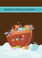 Noah's Ark Boy Baby Announcement