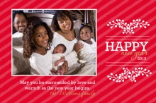 Candy Cane Stripes New Year Photo Card