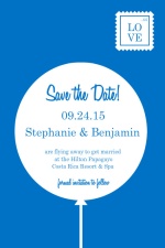 Blue and White Contemporary  Save the Date Announcement