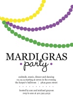 Drapping Beads Mardi Gras Invitation
