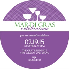Drinks Silhouette Mardi Gras Invitation