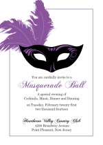 Flashy Purple Mask Mardi Gras Invitation