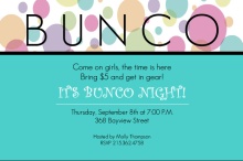 Blue Bunco Night Invitation