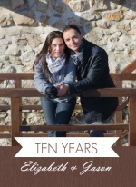 Brown Wood Grain  Anniversary Party Invite