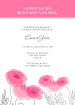 Pink Watercolor Roses Bridal Shower Invite