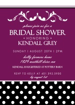 Purple and Black Formal Bridal Shower Invitation
