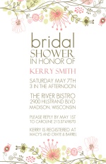 Spring Floral Border Bridal Shower Invitation