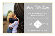 Yellow and Gray Pattern  Save the Date Card