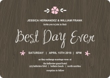 Best Day Ever Brown Wedding Invite
