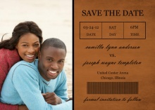 Rustic Ticket Stub Basketball Save The Date