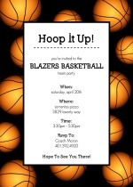 Basketball Border Basketball Invitation