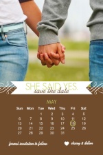 Brown and White Banner Save The Date