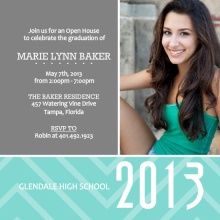 Gray and Turquoise Graduation Invitation