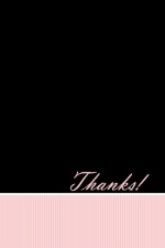 Pink and Black Sophisticated  Graduation Thank You Card