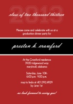Classic Red  Graduation Party Invitation