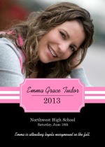 Pink Nameplate Graduation Announcement