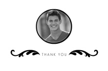 Elegant Black Monogram  Graduation Thank You Card