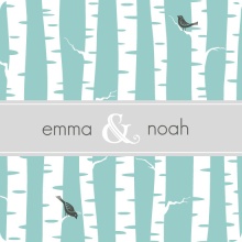 Blue and White Wintry  Wedding Invitation
