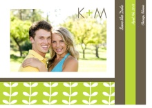 Green Spring Pattern Wedding  Save The Date Announcement
