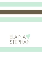 Mint and Brown Soft Stripes  Wedding Invitation