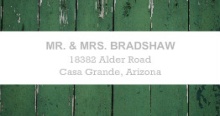 Green Wood Grain Photo  Wedding Address Label