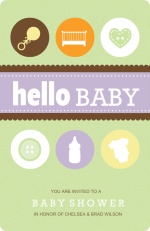 Baby Icons  Neutral Baby Shower Invitation