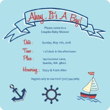 Sailing Boy  Baby Shower Invite