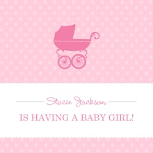 Pink Dots and Scallop Girl Baby Shower Invite